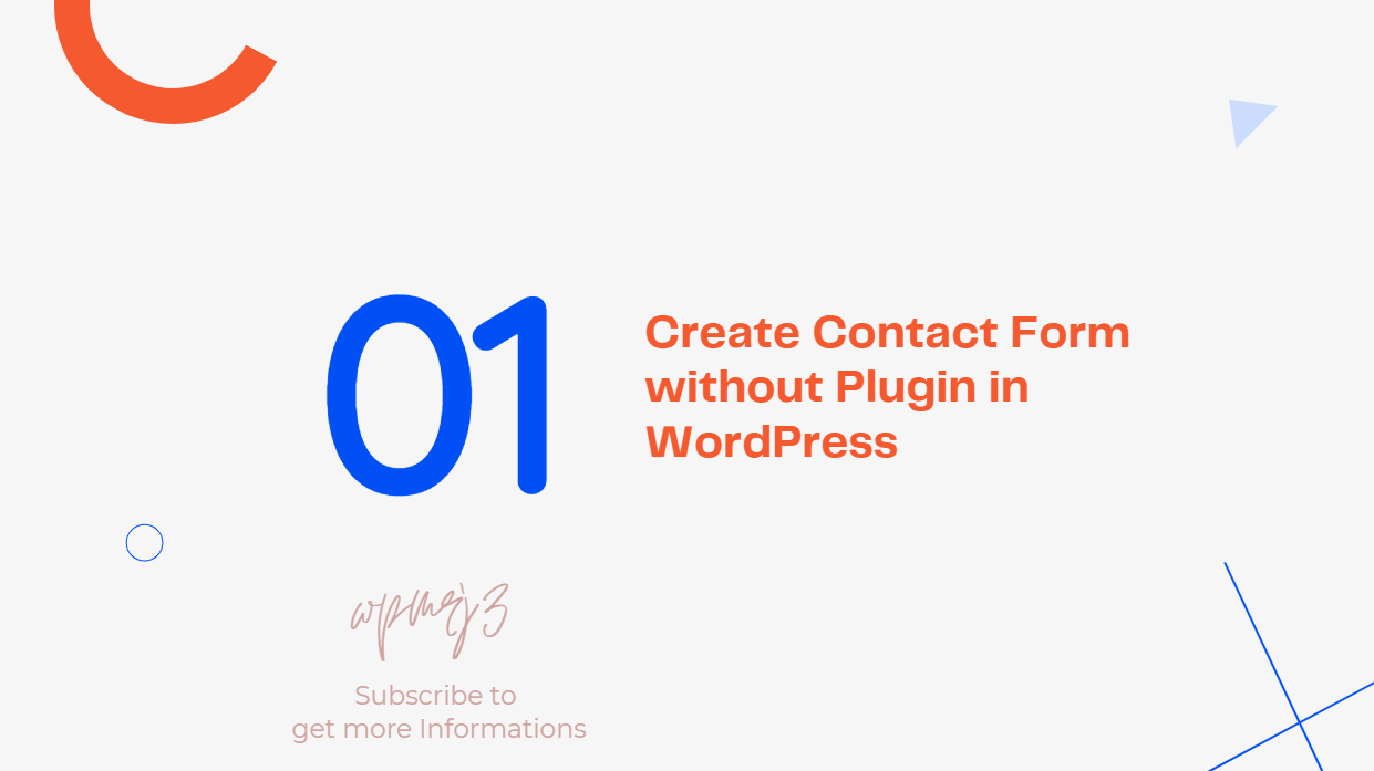  Create a WordPress Contact Form Without Plugin using php 