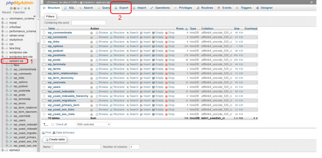 You need to go to your PhpMyadmin in your Localhost and click on Export 